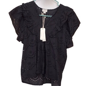 NWT..ARTELIER black eyelet shirt. Women’s size medium